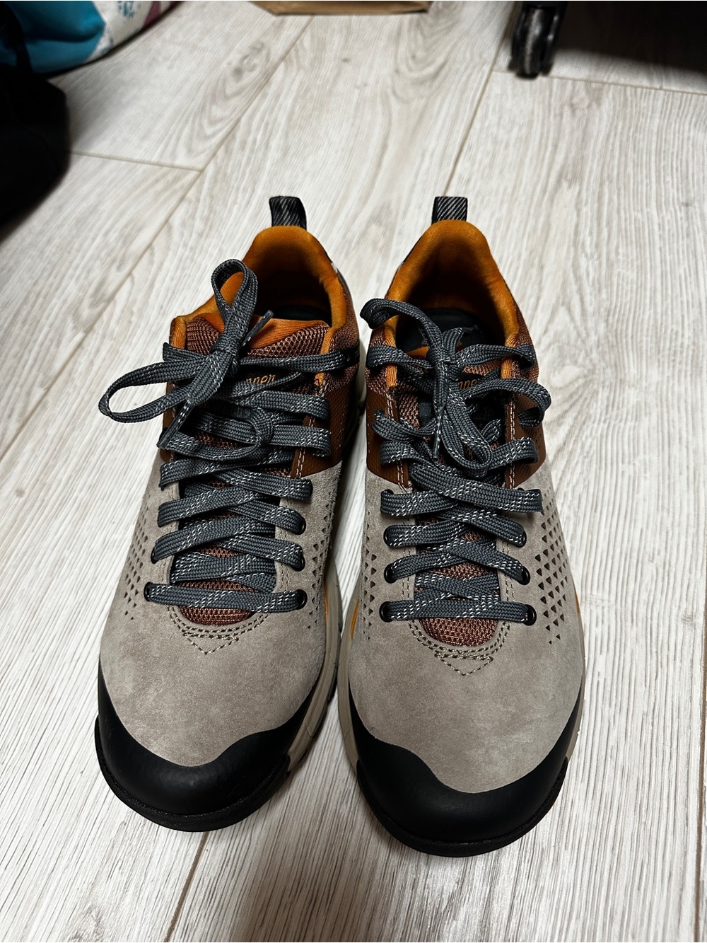 Danner womens Grey and Brown Athletic Lace-Up Shoes with Orange Lining